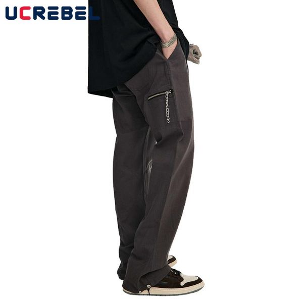 men's pants solid color loose straight-leg mens streetwear casual simple trousers men, Black
men's pants solid color loose straight-leg mens streetwear casual simple trousers men, Black