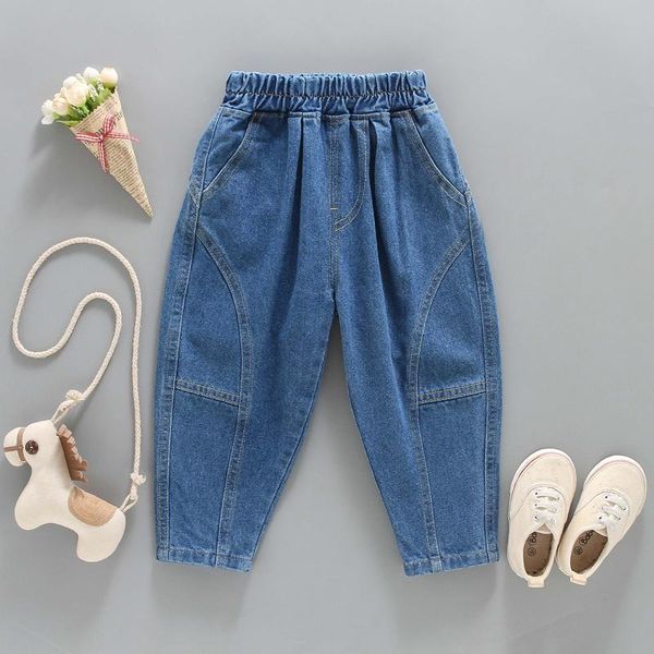 jeans ienens classic boy girl loose pants kids clothes 2-7 years child casual denim trousers clothing eastic waist cross-pants, Blue
jeans ienens classic boy girl loose pants kids clothes 2-7 years child casual denim trousers clothing eastic waist cross-pants, Blue