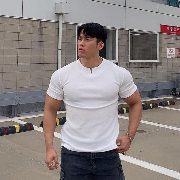 men's t-shirts cotton men gym v-neck short sleeve t shirt fitness bodybuilding shirts running fashion male clothing brand tee, White;black
men's t-shirts cotton men gym v-neck short sleeve t shirt fitness bodybuilding shirts running fashion male clothing brand tee, White;black