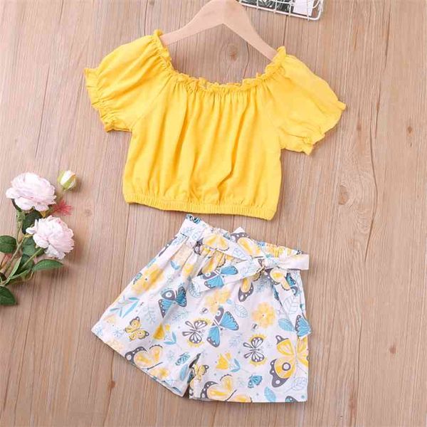 summer puff sleeve short butterfly print shorts 2pcs clothing sets children's girl 210528, White
summer puff sleeve short butterfly print shorts 2pcs clothing sets children's girl 210528, White