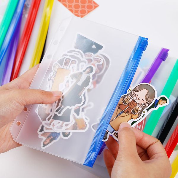 a6 pvc transparent bag with self-styled zipper bags 6 holes loose-leaf pouch storage folder office filing supplies
a6 pvc transparent bag with self-styled zipper bags 6 holes loose-leaf pouch storage folder office filing supplies
