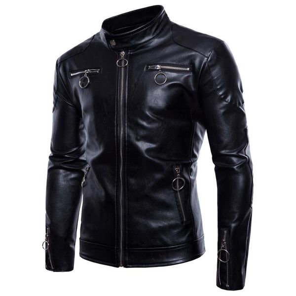 men's fur & faux leather jacket plus size motorcycle handsome clothing, Black
men's fur & faux leather jacket plus size motorcycle handsome clothing, Black