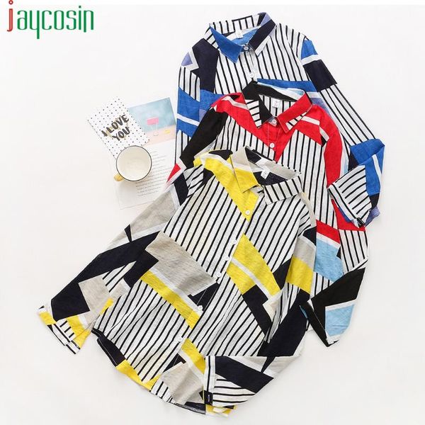 blouse loose ladies shirt casual print stripe panel long sleeve button breathable plus size oversize beach women's blouses & shirts, White
blouse loose ladies shirt casual print stripe panel long sleeve button breathable plus size oversize beach women's blouses & shirts, White