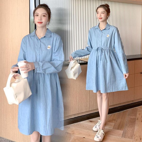 maternity dresses 6025# clothes spring autumn cotton long sleeve loose denim dress for pregnant women mom, White
maternity dresses 6025# clothes spring autumn cotton long sleeve loose denim dress for pregnant women mom, White