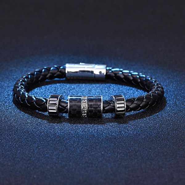 charm bracelets europe and the united states passepartout transit bead leather men's bracelet black hand rope couple models, Golden;silver
charm bracelets europe and the united states passepartout transit bead leather men's bracelet black hand rope couple models, Golden;silver