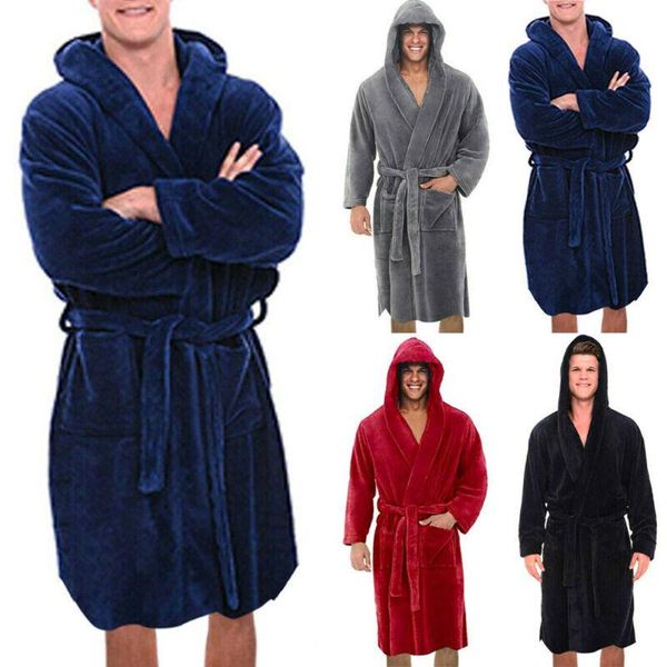 men solid hooded bathrobe towel soft gown midi robe lounge wear winter clothes size xl, Black;brown
men solid hooded bathrobe towel soft gown midi robe lounge wear winter clothes size xl, Black;brown