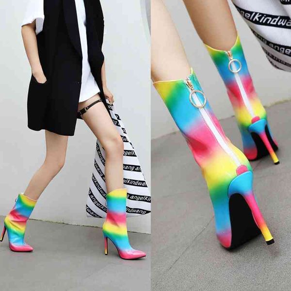 women's shoes winter pointed stiletto super high heel print mid-calf boots plus size women's boots 210507, Black
women's shoes winter pointed stiletto super high heel print mid-calf boots plus size women's boots 210507, Black