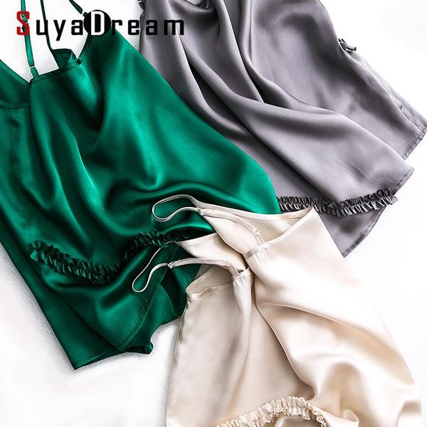 women's tanks & camis suyadream women silk camisoles 100%real satin sleeveless solid 2021 summer elegent vests, White
women's tanks & camis suyadream women silk camisoles 100%real satin sleeveless solid 2021 summer elegent vests, White