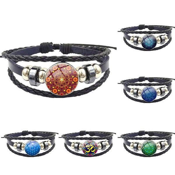 charm bracelets sacred geometry and mandala for women kids gift harajuku jewelry glass cabochon black leather bracelet bangle, Golden;silver
charm bracelets sacred geometry and mandala for women kids gift harajuku jewelry glass cabochon black leather bracelet bangle, Golden;silver