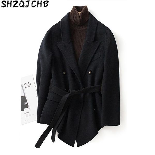 winter antumn women wool coat with belt korean style elegant fashion ladies coats and jackets abrigo mujer women's & blends, Black
winter antumn women wool coat with belt korean style elegant fashion ladies coats and jackets abrigo mujer women's & blends, Black