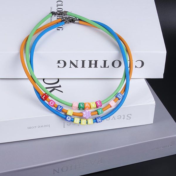 chokers jid boho handmade bead necklace letter love you queen slave colorful chain choker neclace for women fashion jewelry gift, Golden;silver
chokers jid boho handmade bead necklace letter love you queen slave colorful chain choker neclace for women fashion jewelry gift, Golden;silver