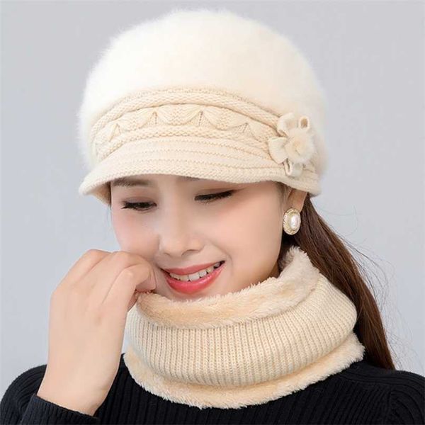 women winter hat keep warm cap add fur lined and scarf set s for female casual rabbit knitted 211126, Blue;gray
women winter hat keep warm cap add fur lined and scarf set s for female casual rabbit knitted 211126, Blue;gray