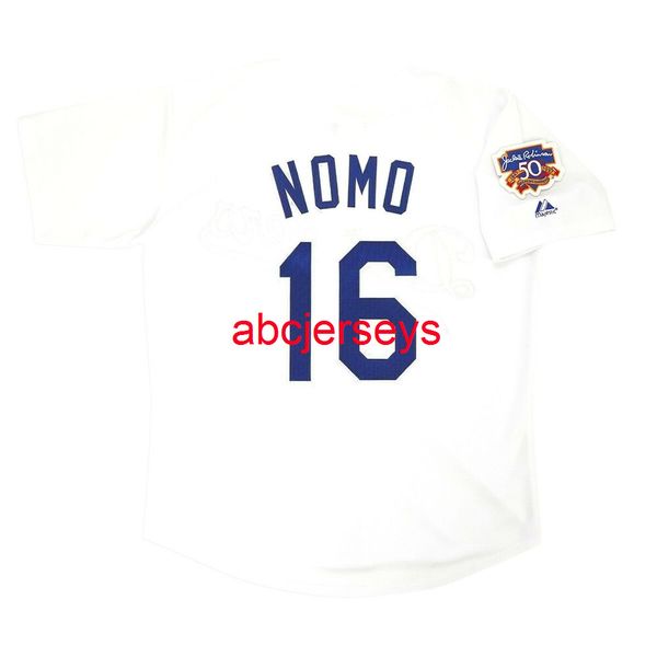 stitched custom hideo nomo 1997 home jersey w/ jackie 50th patch add name number baseball jersey, Black
stitched custom hideo nomo 1997 home jersey w/ jackie 50th patch add name number baseball jersey, Black