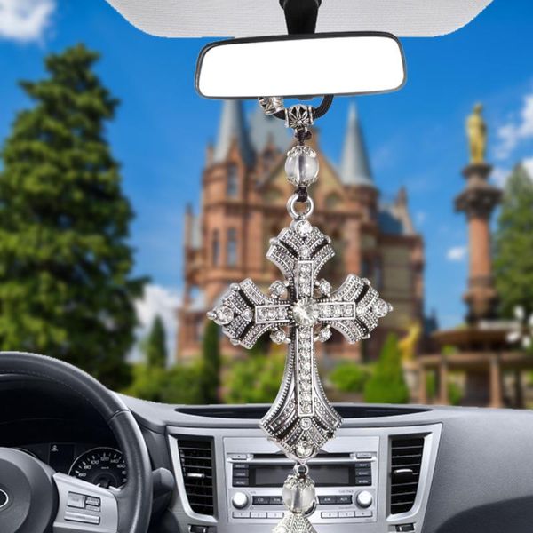decorative objects & figurines silver color metal and crystal diamond cross jesus christian car rear view mirror pendant hanging styling acc
decorative objects & figurines silver color metal and crystal diamond cross jesus christian car rear view mirror pendant hanging styling acc