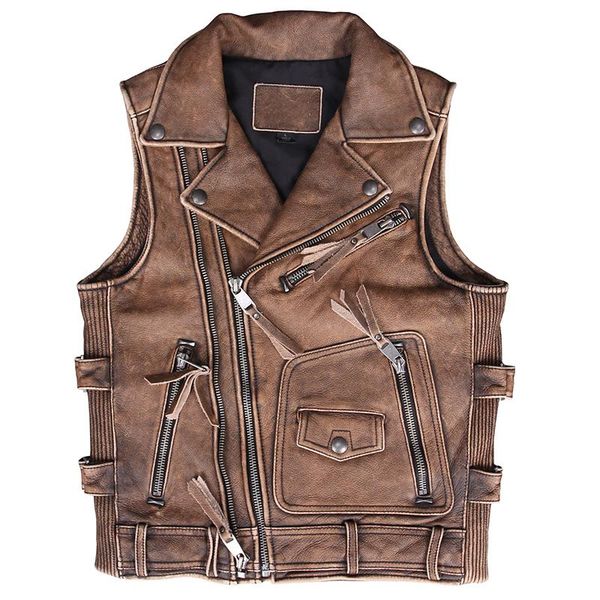 men's vests aboorun vintage genuine cowhide leather multi zippers pleated slim motorcycle real vest for male r3236, Black;white
men's vests aboorun vintage genuine cowhide leather multi zippers pleated slim motorcycle real vest for male r3236, Black;white