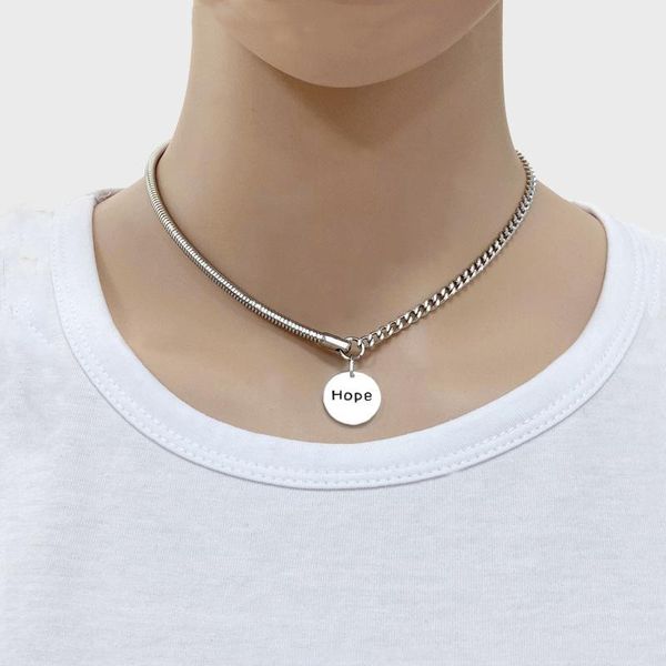 pendant necklaces fashion round collar hiphop jewelry men and women super fire letters hope titanium steel necklace, Silver
pendant necklaces fashion round collar hiphop jewelry men and women super fire letters hope titanium steel necklace, Silver