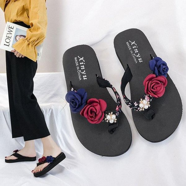 slippers seaside holiday women's summer fashion platform sandal beach slipper wear non-slip flip-flops with high heels, Black
slippers seaside holiday women's summer fashion platform sandal beach slipper wear non-slip flip-flops with high heels, Black