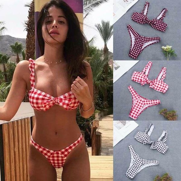 women's swimwear 2021 plaid strappy push-up padded ruffles bikini set swimsuit brazilian bathing suit beachwear, White;black
women's swimwear 2021 plaid strappy push-up padded ruffles bikini set swimsuit brazilian bathing suit beachwear, White;black