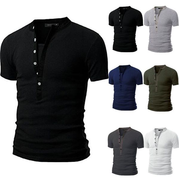 men's t-shirts crop summer for casual v-neck solid button t-shirt short sleeve blouse party clothing camisa hawaiana, White;black
men's t-shirts crop summer for casual v-neck solid button t-shirt short sleeve blouse party clothing camisa hawaiana, White;black