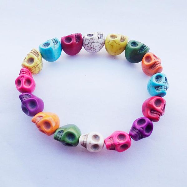 beaded, strands multicolor handmade turquoises stone skull beads bracelet women men jewelry halloween gift, Black
beaded, strands multicolor handmade turquoises stone skull beads bracelet women men jewelry halloween gift, Black