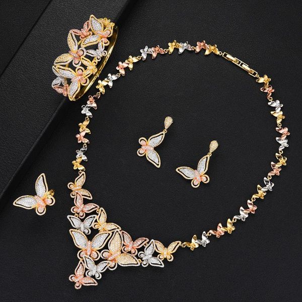 earrings & necklace blachette luxury charm shiny full butterfly 4pcs for women wedding banquet cubic zircon cz dubai bridal jew, Silver
earrings & necklace blachette luxury charm shiny full butterfly 4pcs for women wedding banquet cubic zircon cz dubai bridal jew, Silver