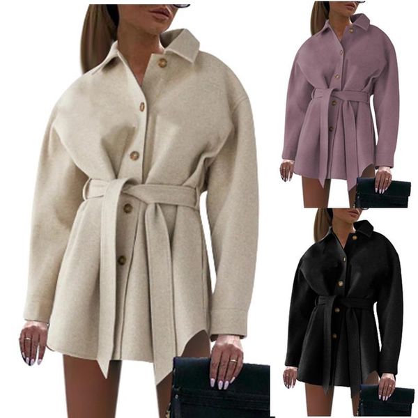 women's wool & blends women fashion casual autumn and winter style long-sleeved v-neck singe breased woolen slash wrap coat female outw, Black
women's wool & blends women fashion casual autumn and winter style long-sleeved v-neck singe breased woolen slash wrap coat female outw, Black