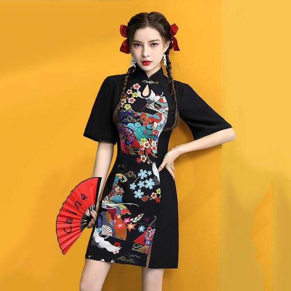 ethnic clothing traditional oriental style qipao black classic vintage mini cheongsams elegant vestidos improved chinese dress party prom go, Red
ethnic clothing traditional oriental style qipao black classic vintage mini cheongsams elegant vestidos improved chinese dress party prom go, Red