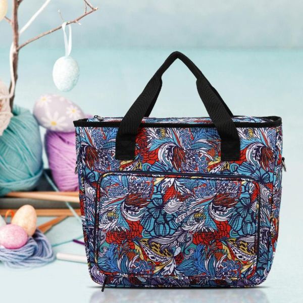 

storage bags printing yarn bag knitting tote large capacity 600d oxford cloth crochet needles totes organizer for home