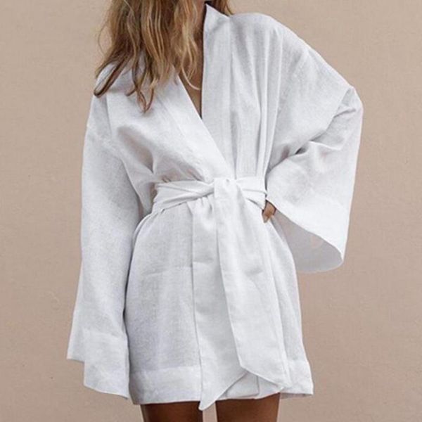 casual dresses women stylish lace up robe long sleeve v neck solid color ladies cardigan mini short dress 2 colors streetwear, Black;gray
casual dresses women stylish lace up robe long sleeve v neck solid color ladies cardigan mini short dress 2 colors streetwear, Black;gray