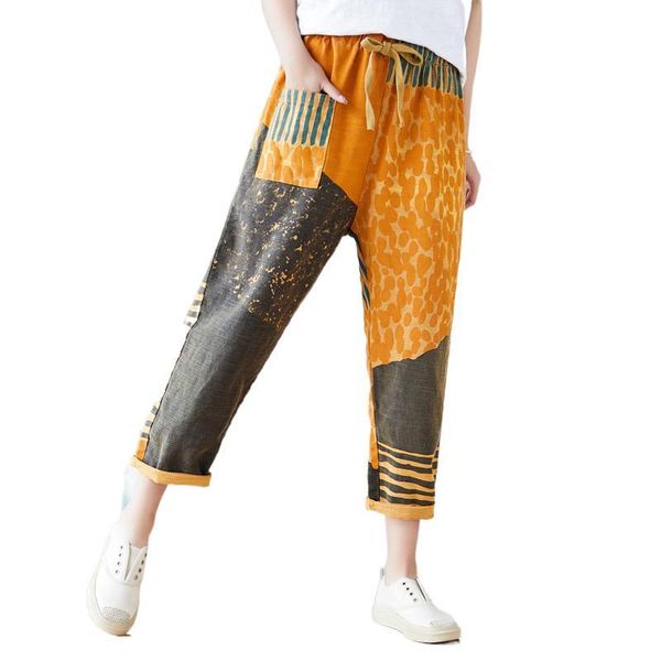 women's pants & capris fairynatural 2021 summer designer women retro print pantalons ladies linen punk style striped harem pocket trous, Black;white
women's pants & capris fairynatural 2021 summer designer women retro print pantalons ladies linen punk style striped harem pocket trous, Black;white
