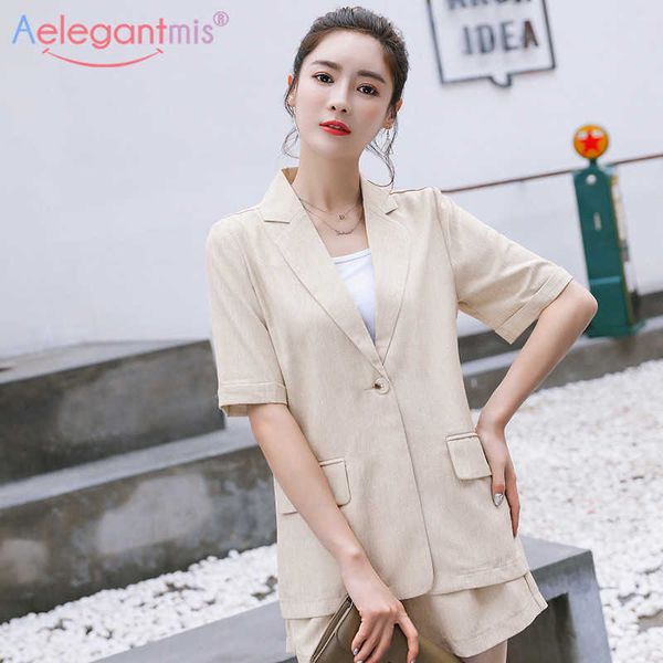 aelegantmis summer short sleeve women casual blazer and s suit office lady 2 pieces set ladies chic suits 210607, White
aelegantmis summer short sleeve women casual blazer and s suit office lady 2 pieces set ladies chic suits 210607, White