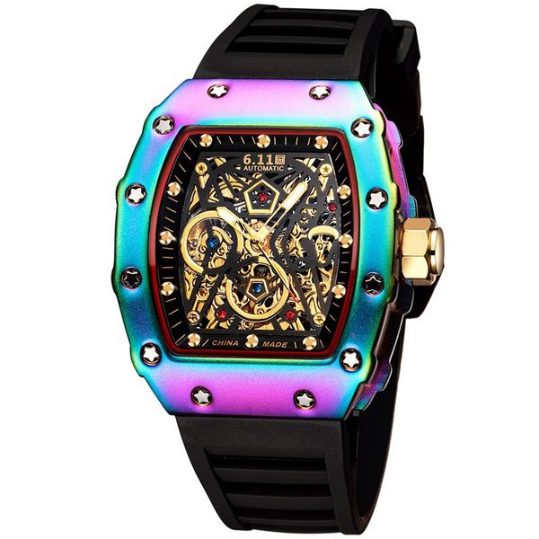 wristwatches luxury 6.11 automatic mechanical watch men hip hop mens tourbillon watches silicone male tonneau clock hombre relogio masculino, Slivery;brown
wristwatches luxury 6.11 automatic mechanical watch men hip hop mens tourbillon watches silicone male tonneau clock hombre relogio masculino, Slivery;brown