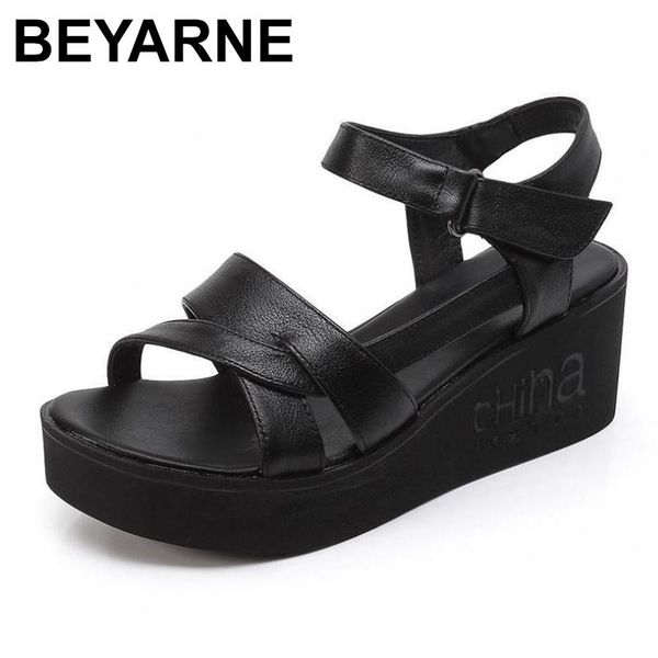 dress shoes beyarne summer fashion genuine leather sandals woman thick bottom breathable soft high heels platform, Black
dress shoes beyarne summer fashion genuine leather sandals woman thick bottom breathable soft high heels platform, Black