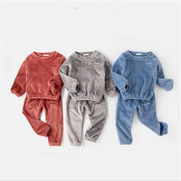winter baby boy girl thicken pajamas set flannel toddler child warm pure color sleepwear kids home suit 2-10y 210915, Blue;red
winter baby boy girl thicken pajamas set flannel toddler child warm pure color sleepwear kids home suit 2-10y 210915, Blue;red