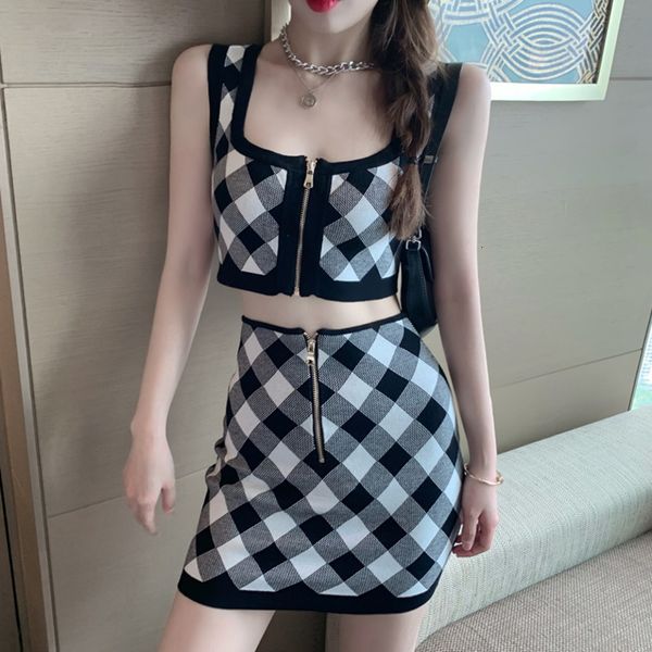 two piece dress korean cute sweet sweater 2 set women crop + sheath bodycon skirts sets plaid sleeve knit vest & skirt suits 4, White
two piece dress korean cute sweet sweater 2 set women crop + sheath bodycon skirts sets plaid sleeve knit vest & skirt suits 4, White