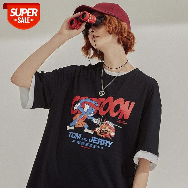summer korean version of cartoon cat and mouse printed short-sleeved t-shirt male tide brand ins hip-hop loose couple #nn1k, White;black
summer korean version of cartoon cat and mouse printed short-sleeved t-shirt male tide brand ins hip-hop loose couple #nn1k, White;black
