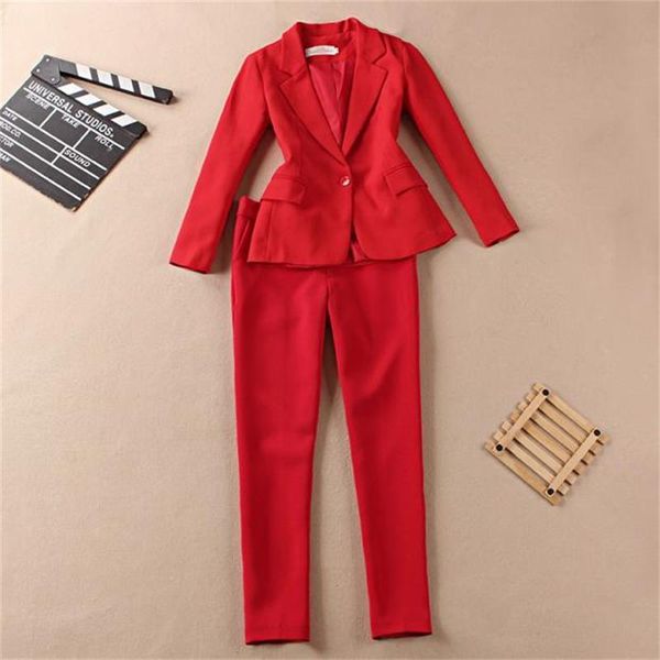 women business suits fashion women's pants suit slim jackets with office ladies formal ol work wear sets two piece, White
women business suits fashion women's pants suit slim jackets with office ladies formal ol work wear sets two piece, White