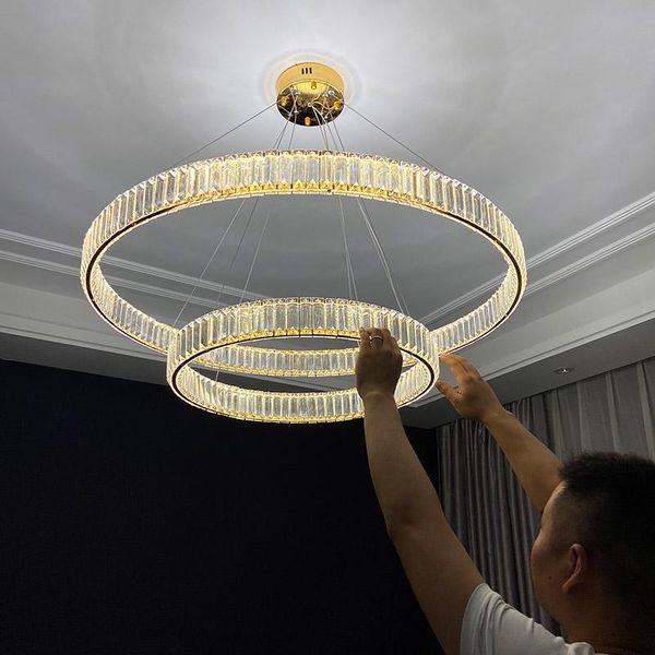 living room chandelier modern simple atmosphere dining bedroom light luxury high grade household round crystal chandeli pendant lamps
living room chandelier modern simple atmosphere dining bedroom light luxury high grade household round crystal chandeli pendant lamps