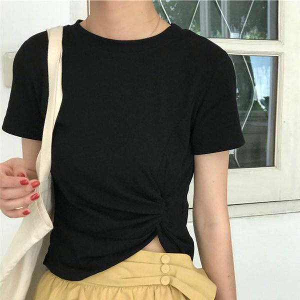 brand spring autumn women's wear t-shirt short-sleeved solid color leisure for female cotton tee, White
brand spring autumn women's wear t-shirt short-sleeved solid color leisure for female cotton tee, White