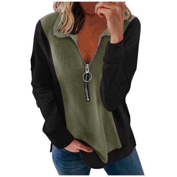 women's sweaters women fashion casual pullovers splicing stripe zipper long sleeves sweatshirt feminine moleton #g2, White;black
women's sweaters women fashion casual pullovers splicing stripe zipper long sleeves sweatshirt feminine moleton #g2, White;black