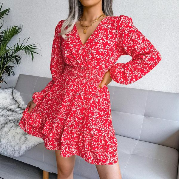 casual dresses women floral print ruffle dress autumn 2021 fashion long sleeve a line elastic waist ladies v neck party vestidos, Black;gray
casual dresses women floral print ruffle dress autumn 2021 fashion long sleeve a line elastic waist ladies v neck party vestidos, Black;gray