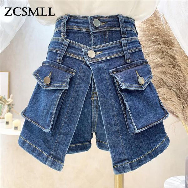 women's jeans zcsmll denim shorts skirts high waist 2021 summer korean design sense fake two loose a-line, Blue
women's jeans zcsmll denim shorts skirts high waist 2021 summer korean design sense fake two loose a-line, Blue