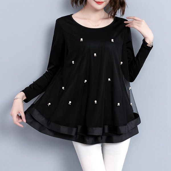 women's blouses & shirts 2021 fashion spring autumn o neck long sleeve black chiffon women work wear blusas femininas plus size 5xl, White
women's blouses & shirts 2021 fashion spring autumn o neck long sleeve black chiffon women work wear blusas femininas plus size 5xl, White