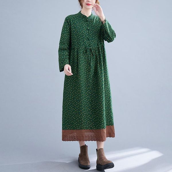 casual dresses 2021 chinese style vintage autumn dress print floral patchwork lace office lady work women long spring, Black;gray
casual dresses 2021 chinese style vintage autumn dress print floral patchwork lace office lady work women long spring, Black;gray
