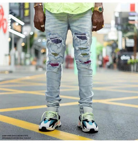 men's jeans quality high tide brand ripped casual slim street fashion pants men, Blue
men's jeans quality high tide brand ripped casual slim street fashion pants men, Blue