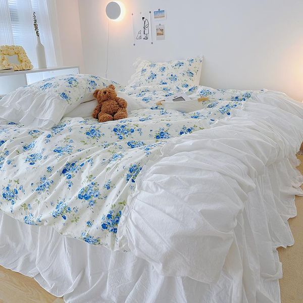 bedding sets ins style korean set washed cotton small blue floral quilt princess lace nude sleep pillowcase king full twin 4pcs
bedding sets ins style korean set washed cotton small blue floral quilt princess lace nude sleep pillowcase king full twin 4pcs