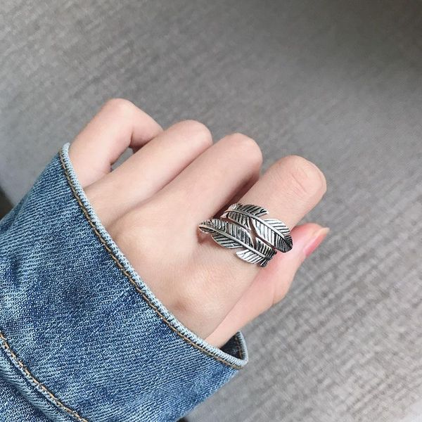 cluster rings 925 sterling silver retro leaf ring for women japanese korean personality fashion femaletrendy resizable opening jewellery, Golden;silver
cluster rings 925 sterling silver retro leaf ring for women japanese korean personality fashion femaletrendy resizable opening jewellery, Golden;silver