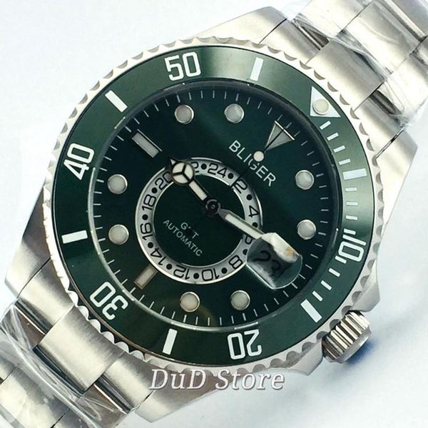 wristwatches 43mm green dial white beads black and ceramic bezel sapphire stainless steel case luminous automatic men watch, Slivery;brown
wristwatches 43mm green dial white beads black and ceramic bezel sapphire stainless steel case luminous automatic men watch, Slivery;brown