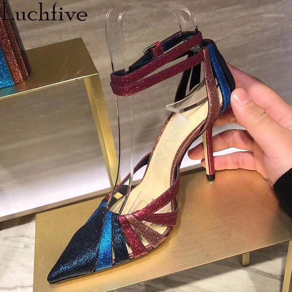 sandals colorful glitter carved pointy toe party shoes high heels summer outwear ankle wrapped leather woman1, Black
sandals colorful glitter carved pointy toe party shoes high heels summer outwear ankle wrapped leather woman1, Black