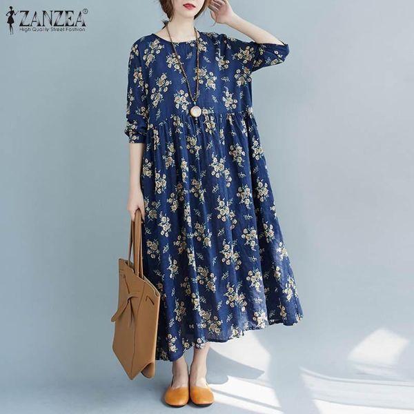 spring bohemian sundress women floral printed loose long dress 2021 zanzea vintage sleeve party beach vestidos baggy femme casual dresses, Black;gray
spring bohemian sundress women floral printed loose long dress 2021 zanzea vintage sleeve party beach vestidos baggy femme casual dresses, Black;gray